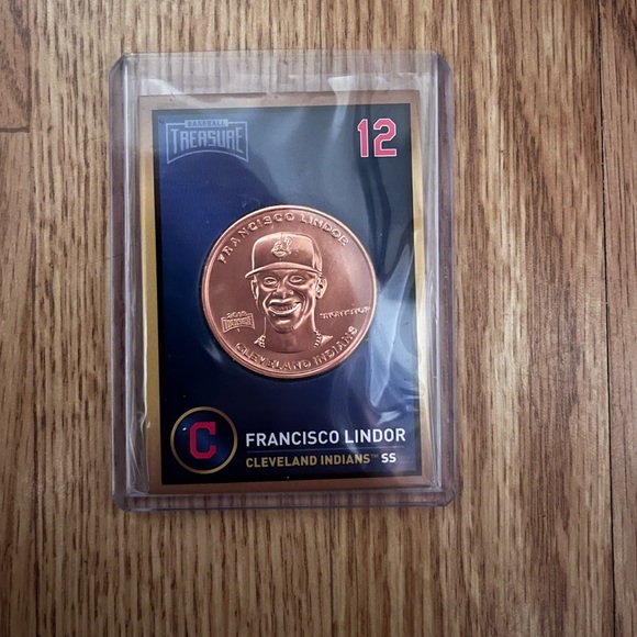 2018 Baseball Treasure Coin Card Relic Francisco Lindor Indians (MISC10) - Picture 1 of 2